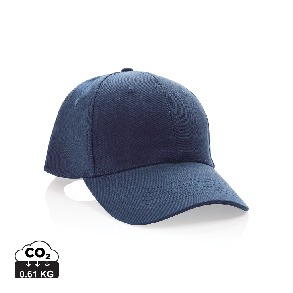 Casquette 6 pans coton recyclé 280 g publicitaire Impact Bleu marine
